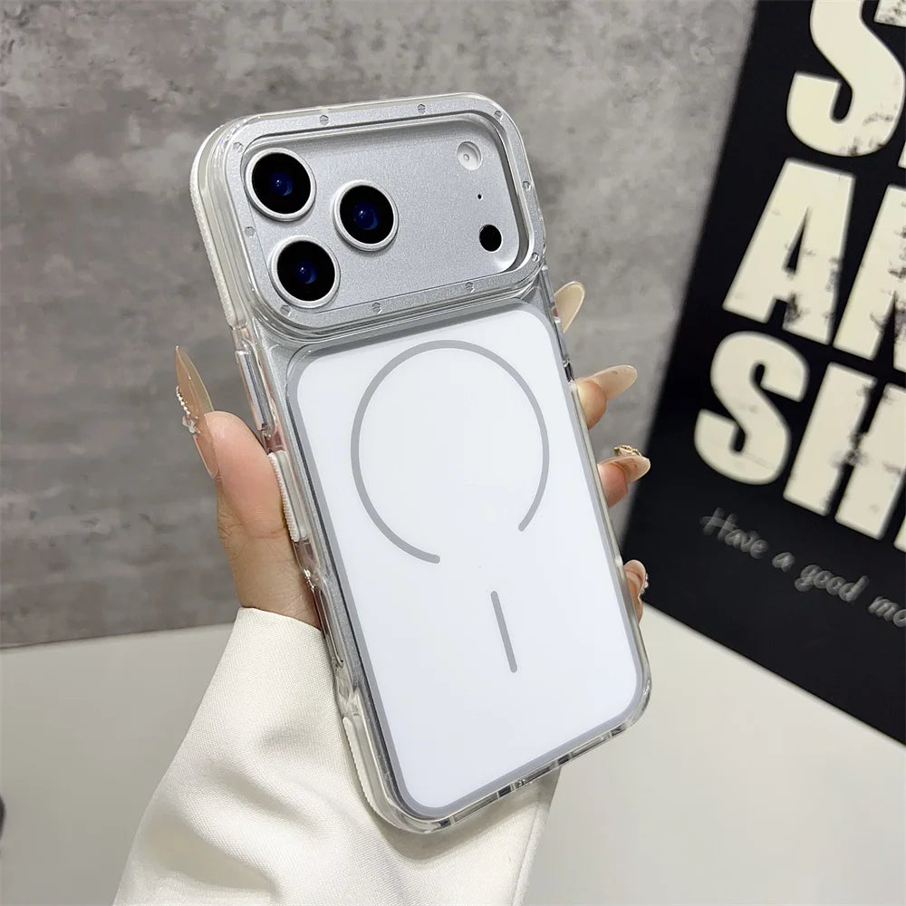 Magnet内蔵 クリア iPhoneケース｜カラーフレームデザイン #240330