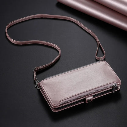 【ブックスタイル】シンプル レザー調 財布一体型 ブックスタイル 手帳型 iPhoneケース｜ショルダー対応 #240126