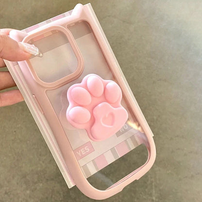 【アニマルシリーズ】肉球デザイン付き ストラップ付き可愛いスマホケース｜iPhone対応 #250923