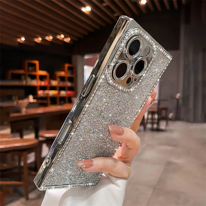 【スクエアシリーズ】グリッターラメ キラキラ スマホケース｜iPhone対応 #250821