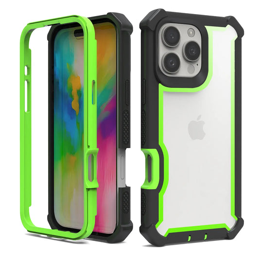 クリア バンパー ネオンフレーム iPhoneケース｜耐衝撃プロテクトデザイン #240108