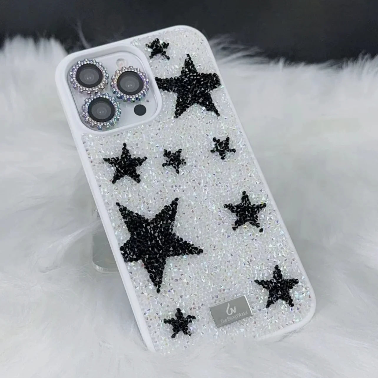 【キラキラビジューシリーズ】オールラインストーン スターモチーフ 星柄 グリッター デコ スマホケース｜iPhone対応 #260116