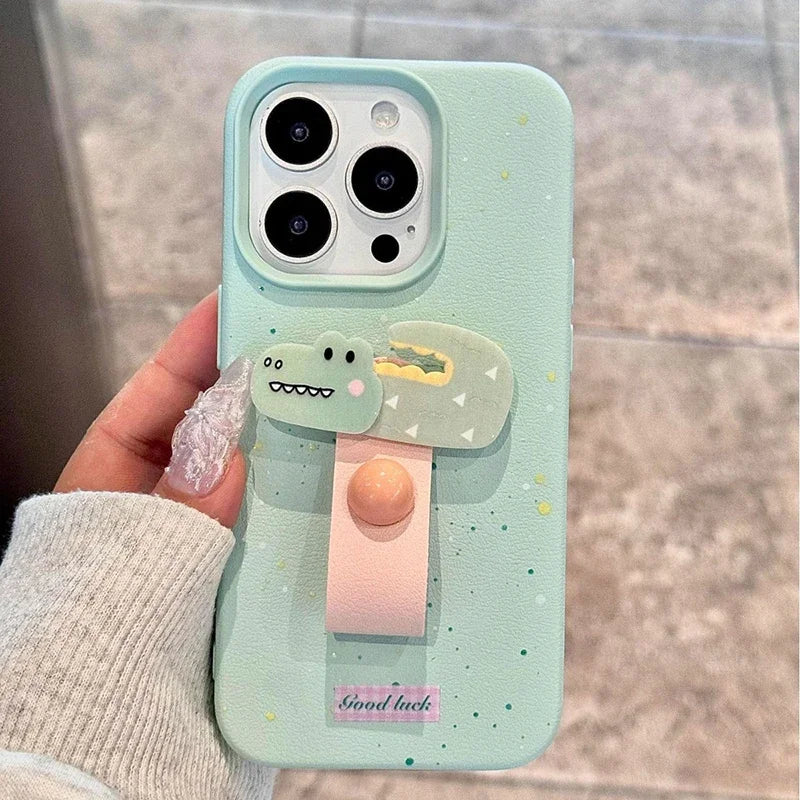 キャラクターベルト付き iPhoneケース｜動物・パステル・可愛い #261060