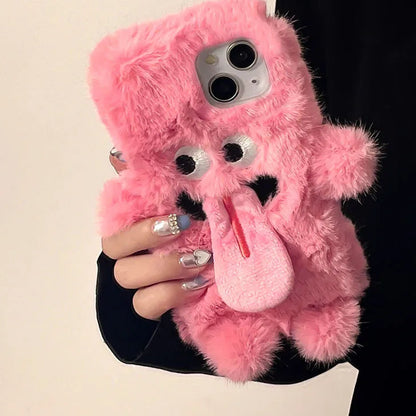 【ふわもこモンスター】マグネット付き ペアにおすすめ 立体ぬいぐるみ スマホケース｜iPhone対応 #241120