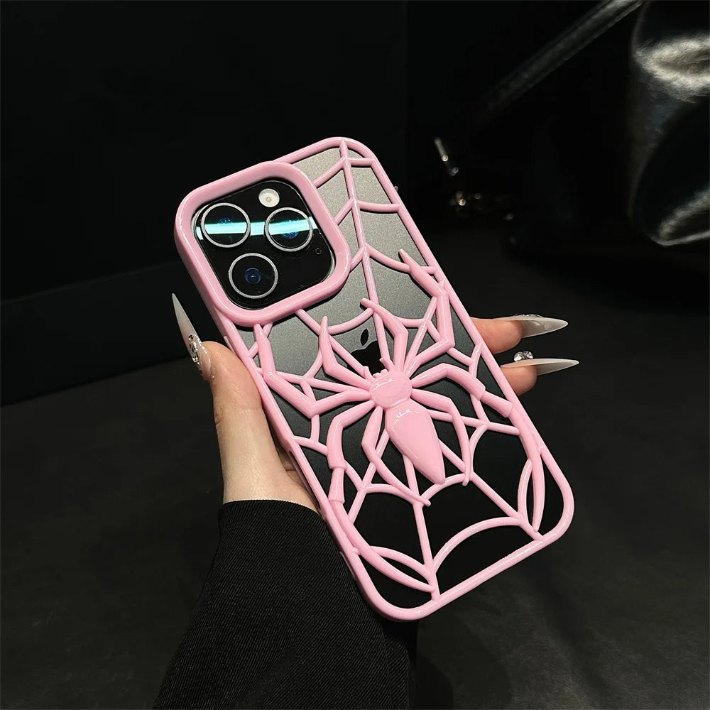 蜘蛛 スパイダーデザイン 立体フレーム iPhoneケース｜クモモチーフ デザインケース #240117