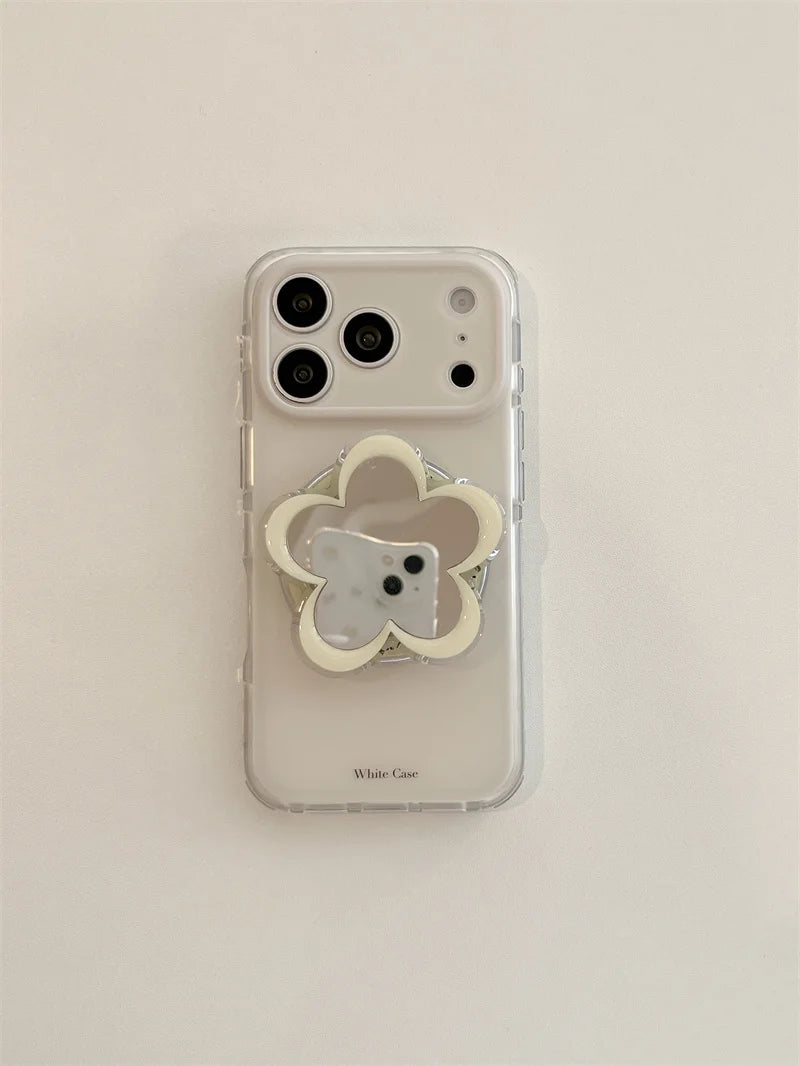 フラワーミラー グリップ付き Magnet内蔵 iPhoneケース #260620