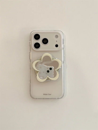 フラワーミラー グリップ付き Magnet内蔵 iPhoneケース #260620