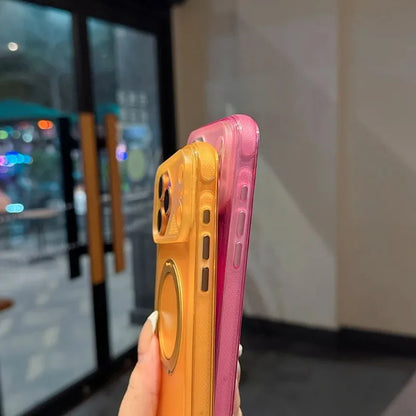 【ビビッドカラー】半透明 リングスタンド Magnet内蔵 iPhoneケース｜マット・ネオンカラー PCA #261282　