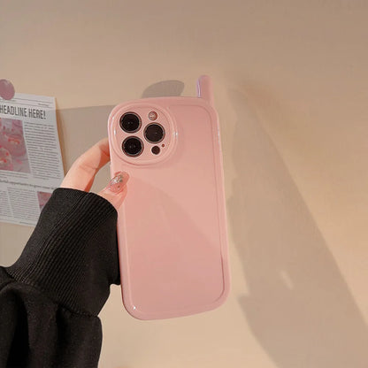 【アンテナ風デザイン】つるんとシリコン｜iPhoneケース #250503