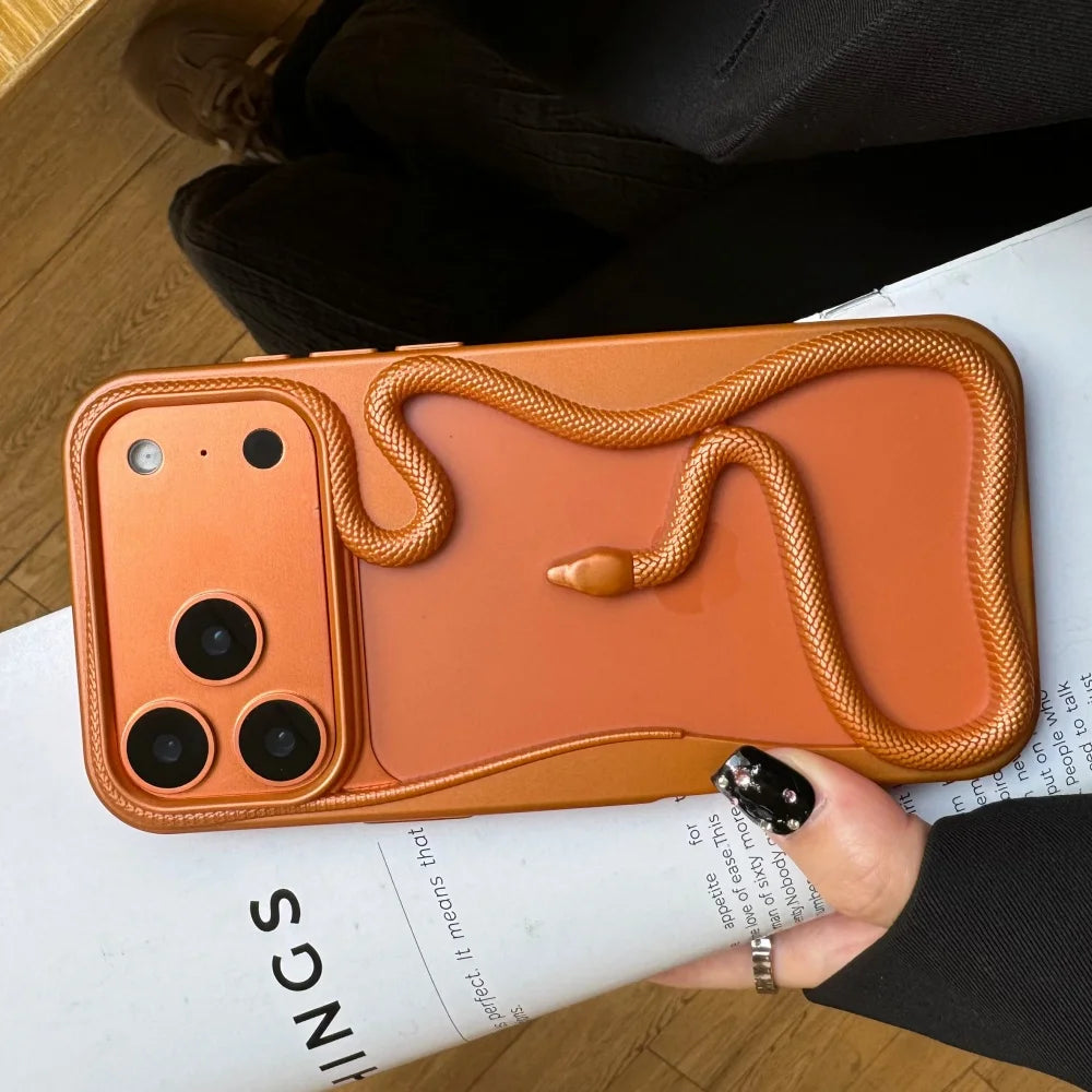 蛇 スネークモチーフ iPhoneケース｜立体デザインフレーム #240326