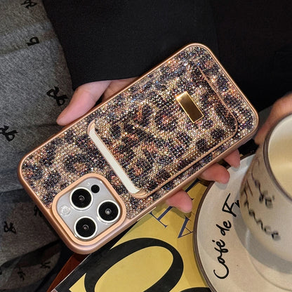 【アニマルシリーズ】キラキラビジュー レオパード ヒョウ柄 スマホケース｜iPhone対応 #250906