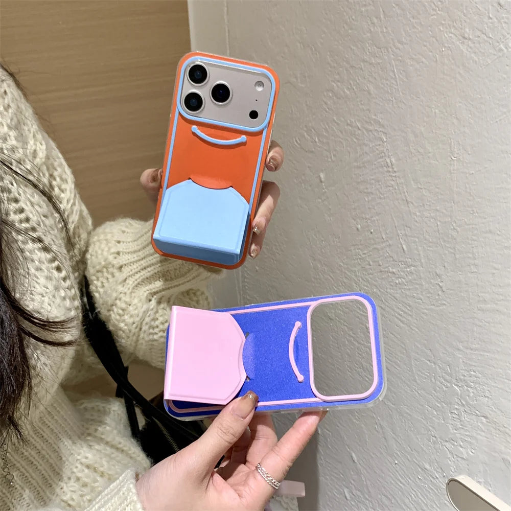 【折りたたみスタンド 】カラフルバイカラー スマホケース｜iPhone対応 #240621