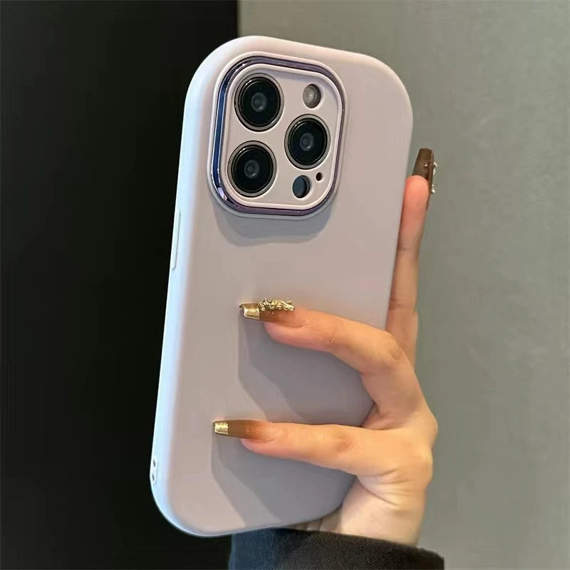 【スムースパステルフレーム】パステルカラー × メタリックカメラフレーム スマホケース｜iPhone対応 #250613