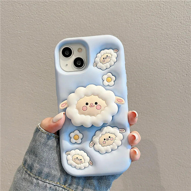 【ひつじモチーフ】立体 iPhoneケース トレンド・キュート おしゃれ アニマル PCA #261206