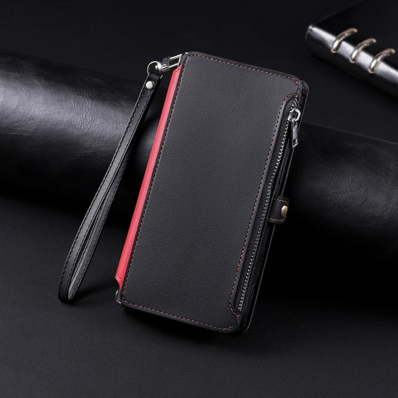 【ブックスタイル】シンプル レザー調 財布一体型 ブックスタイル 手帳型 iPhoneケース｜ショルダー対応 #240126