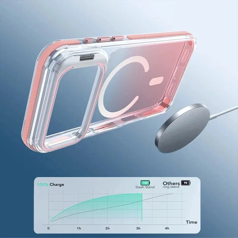 マグネット内蔵 グラデーションクリアiPhoneケース（全4色）トレンド・華やか #261175