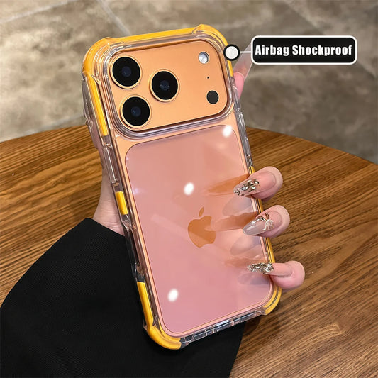 【耐衝撃 クリア】滑り止めフレーム バンパー 透明 アクリル アーマー スマホケース｜iPhone対応 #250425