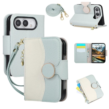 iPhone Duo 折りたたみウォレット型 カード収納 ショルダーストラップ付き バイカラーケース｜大人かわいい・高見え #261225