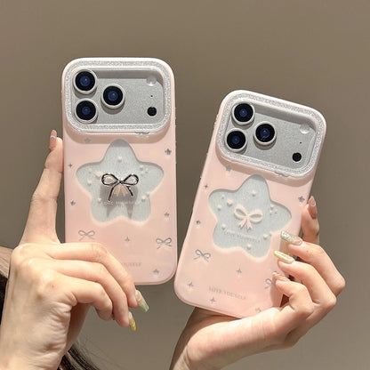 【STAR BOW】星型リボン パステルガーリースマホケース｜iPhone対応 #240930
