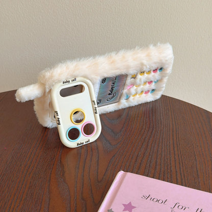もこもこ ぬいぐるみ風 電話デザイン 韓国 かわいい｜iPhoneケース#260503
