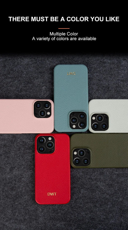 【本革シリーズ】名入れカスタム レザーiPhoneケース｜イニシャル刻印対応｜iPhone対応 #241012