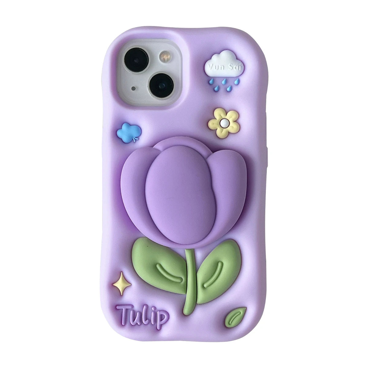 【フラワーシリーズ】立体チューリップ かわいい3Dデザイン スマホケース｜iPhone対応 #250922