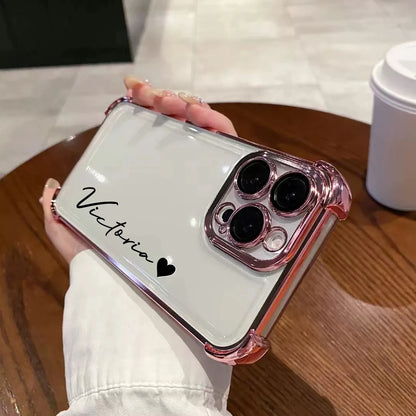 【カスタムシリーズ】名入れOK ソフトTPU×メタリックエッジ スマホケース｜iPhone対応 #250321