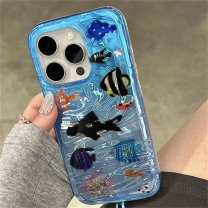 【アクアリウム】お魚デザイン スマホケース｜iPhone対応 #250620