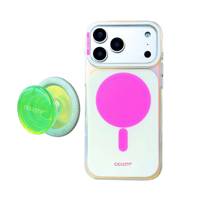 【ネオンポップ】 iPhoneケース クリア ｜Magnet内蔵 グリップ付き #260525