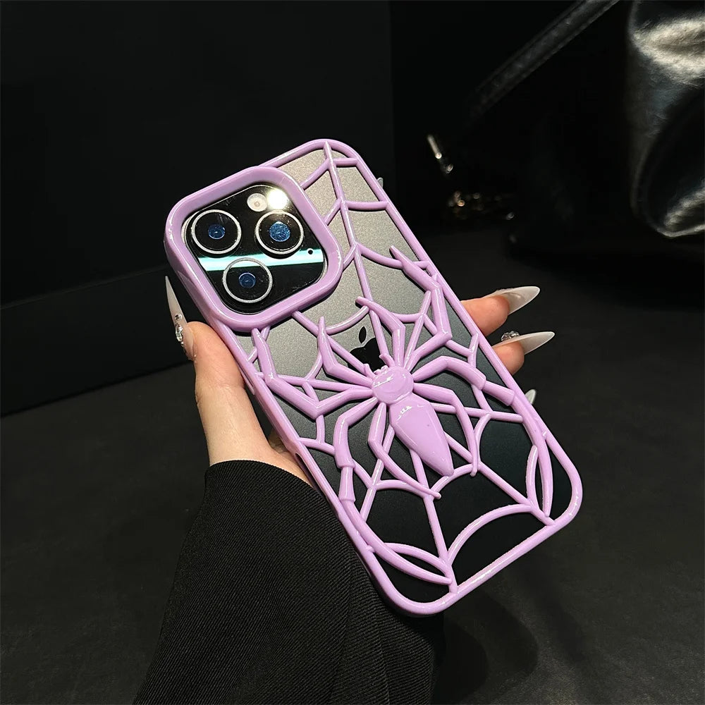 蜘蛛 スパイダーデザイン 立体フレーム iPhoneケース｜クモモチーフ デザインケース #240117