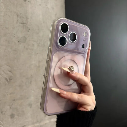 ツートンカラー マグネット内蔵iPhoneケース (全8色) クリア・配色デザイン #261236