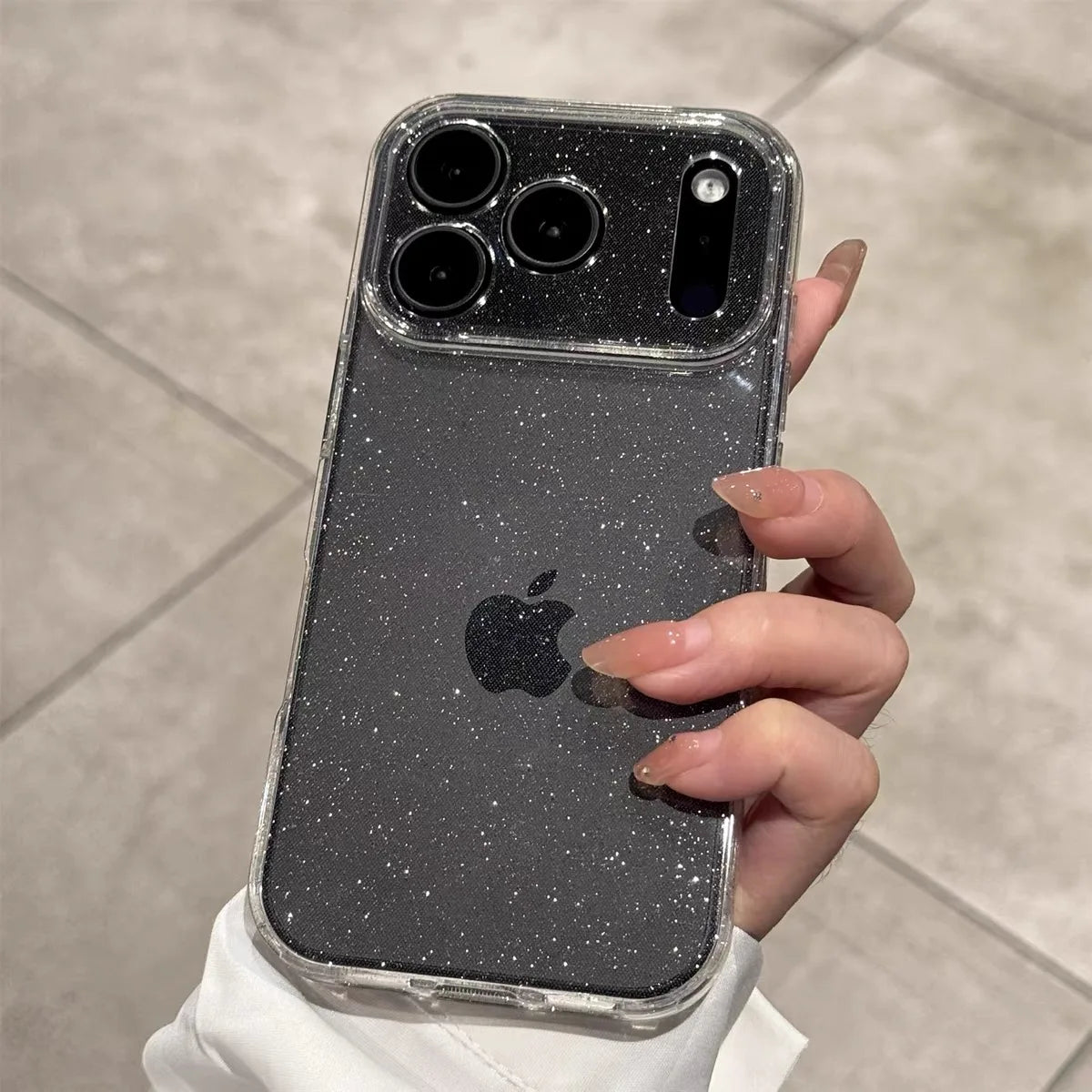 【フルグリッター】きらめく キラキラ 全面ラメ シンプル クリア スマホケース｜iPhone対応 #250427