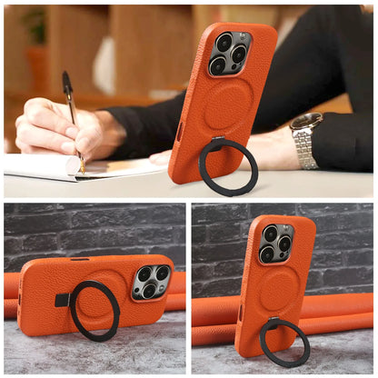 【本革シリーズ】折りたたみ スタンドリング付き レザースマホケース｜iPhone対応 #241013