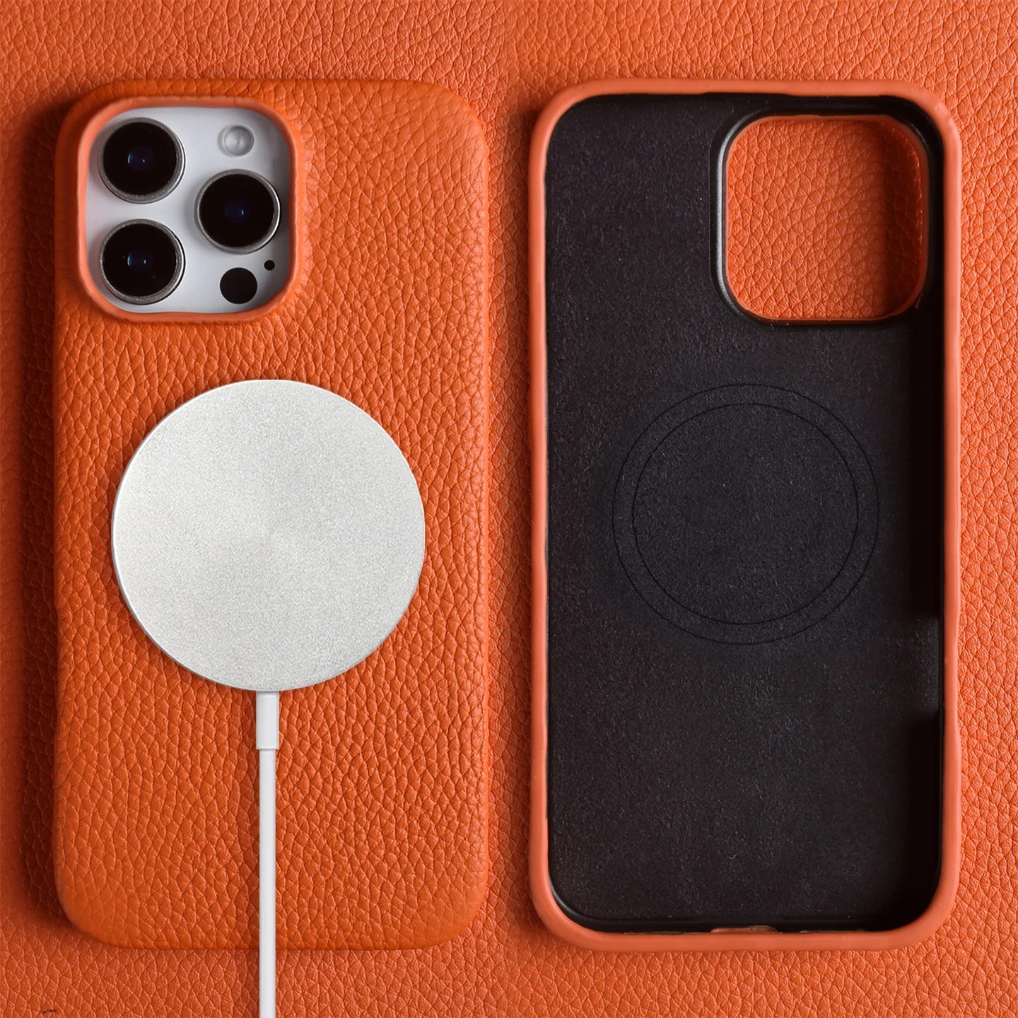 【Magnet内蔵】リアルレザー シンプル ハイグレード スマホケース｜iPhone対応 #241017