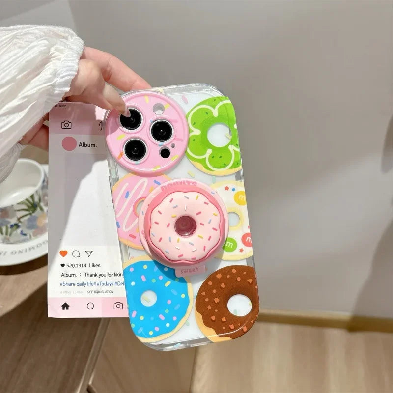 スマホグリップ｜ドーナツ デザイン スマホスタンド 落下防止 #260427
