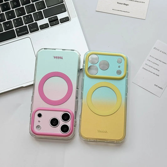 グラデーション クリアデザイン Magnet内蔵 iPhoneケース｜ミニマル・トレンド #260084