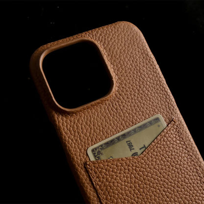 【本革シリーズ】ストラップ付き カードポケットレザースマホケース｜iPhone対応 #241014