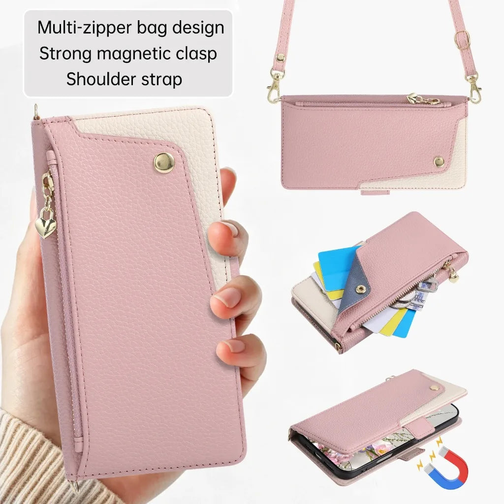 3in1 多機能ウォレットショルダー iPhoneケース (全6色) トレンド・スマート #261234