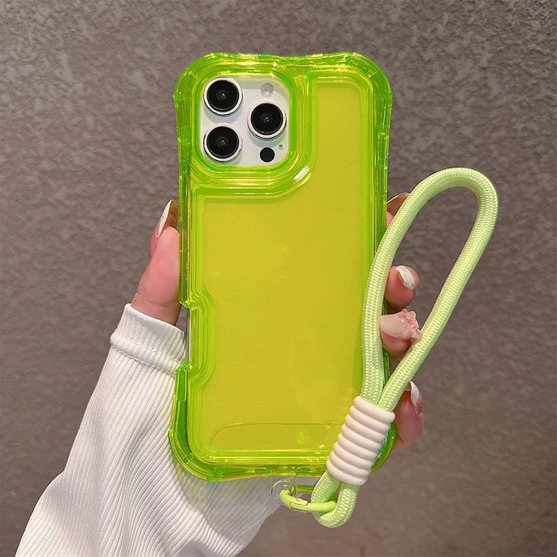 ちゅるんと綺麗なクリアケース ストラップ付き 透明 耐衝撃 ｜iPhoneケース #260510