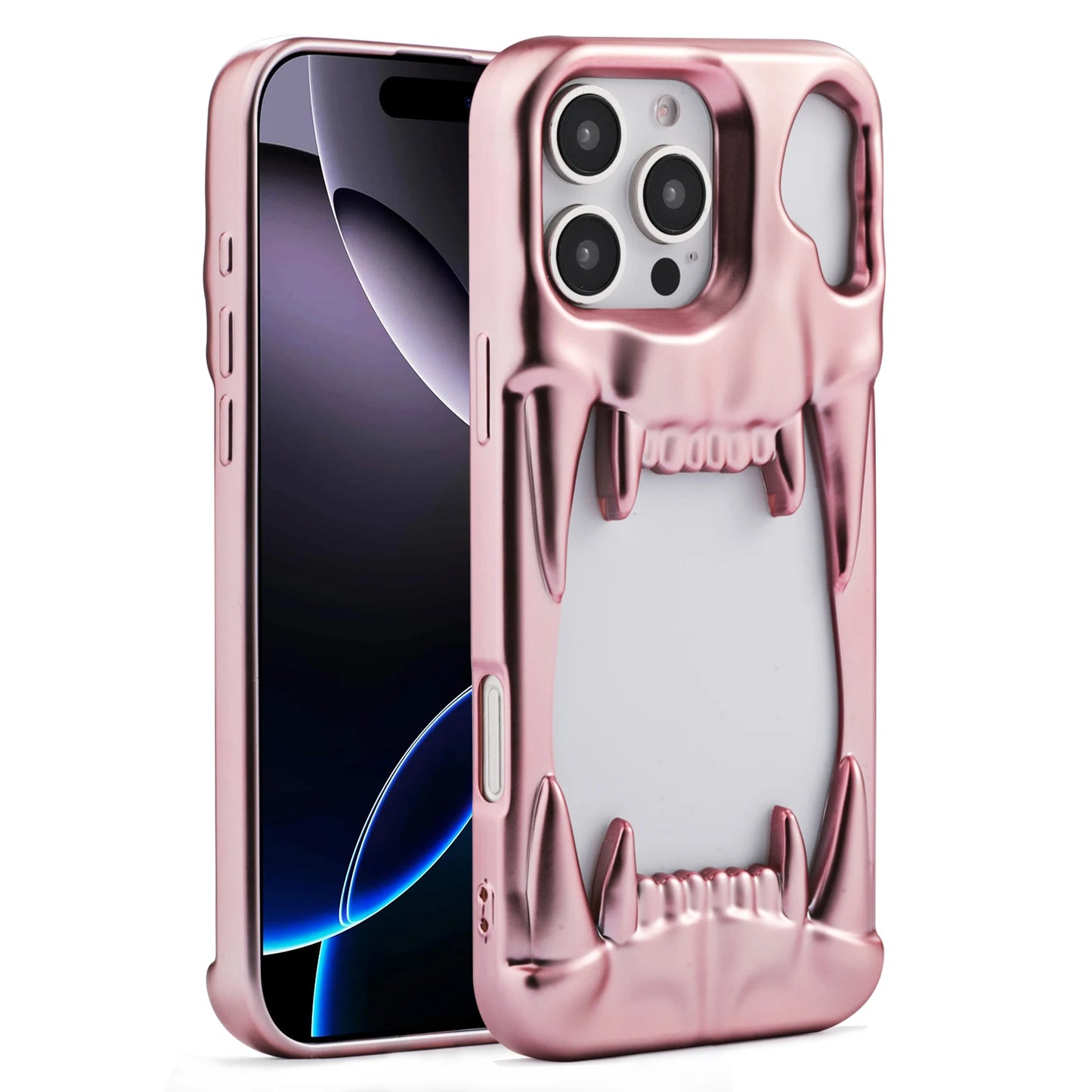 【メタリックファング】立体キバ × ミラーメタル スマホケース｜iPhone対応 #240812