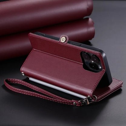 【ブックスタイル】シンプル レザー調 財布一体型 ブックスタイル 手帳型 iPhoneケース｜ショルダー対応 #240126