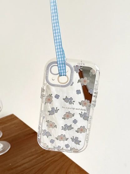 【ミラーデザイン】パープルフラワー 小花柄 デザイン スマホケース｜iPhone対応 #250626