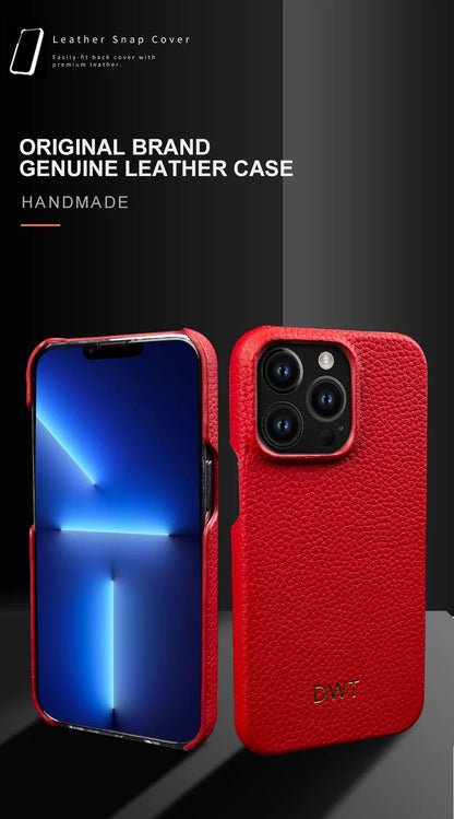 【本革シリーズ】名入れカスタム レザーiPhoneケース｜イニシャル刻印対応｜iPhone対応 #241012