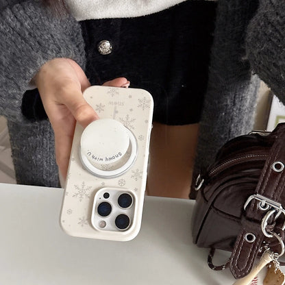 【Magnet内蔵】スノーフレーク ホワイトウィンター スマホケース｜iPhone対応 #241023