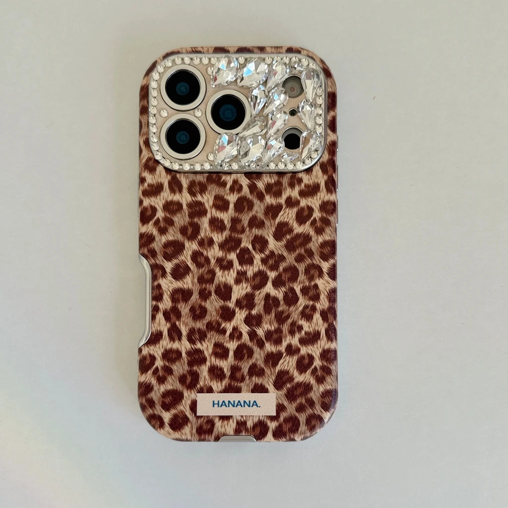 【ジュエルカメラ】レオパード スエードタッチ 大人レディスマホケース｜iPhone対応 #241024