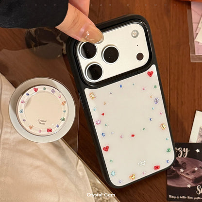 【ジュエルドット】iPhoneケース Magnetグリップ付き ｜キラキラ・上品ガーリー #231022