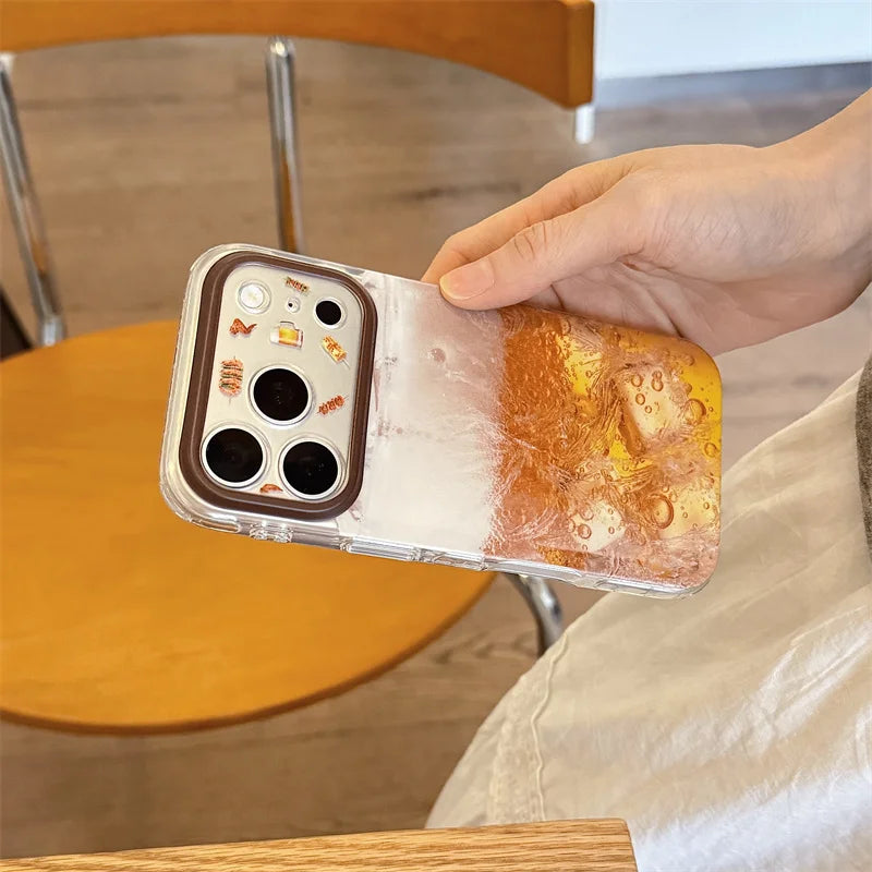【ビール＆焼き鳥】クリア iPhoneケース｜ユニーク・おもしろ スマホケース SNS おしゃれ #261019