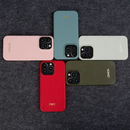 【本革シリーズ】名入れカスタム レザーiPhoneケース｜イニシャル刻印対応｜iPhone対応 #241012