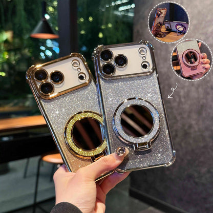 【グリッターシリーズ】キラキララメ＆リングスタンド付き 高級感スマホケース｜iPhone対応 #251119