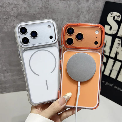 Magnet内蔵 クリア iPhoneケース｜カラーフレームデザイン #240330